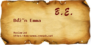 Bán Emma névjegykártya