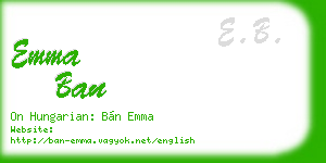 emma ban business card